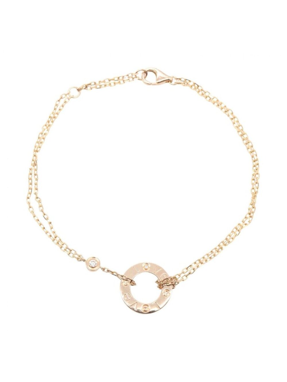 Cartier Bracelet Love Circle 16 18 cm 18k Pink Gold Diamond